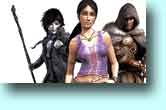De izquierda a derecha, el elenco de "Dreamfall": ...la taciturna April, la ilusionada Zel y el siniestro Kian..